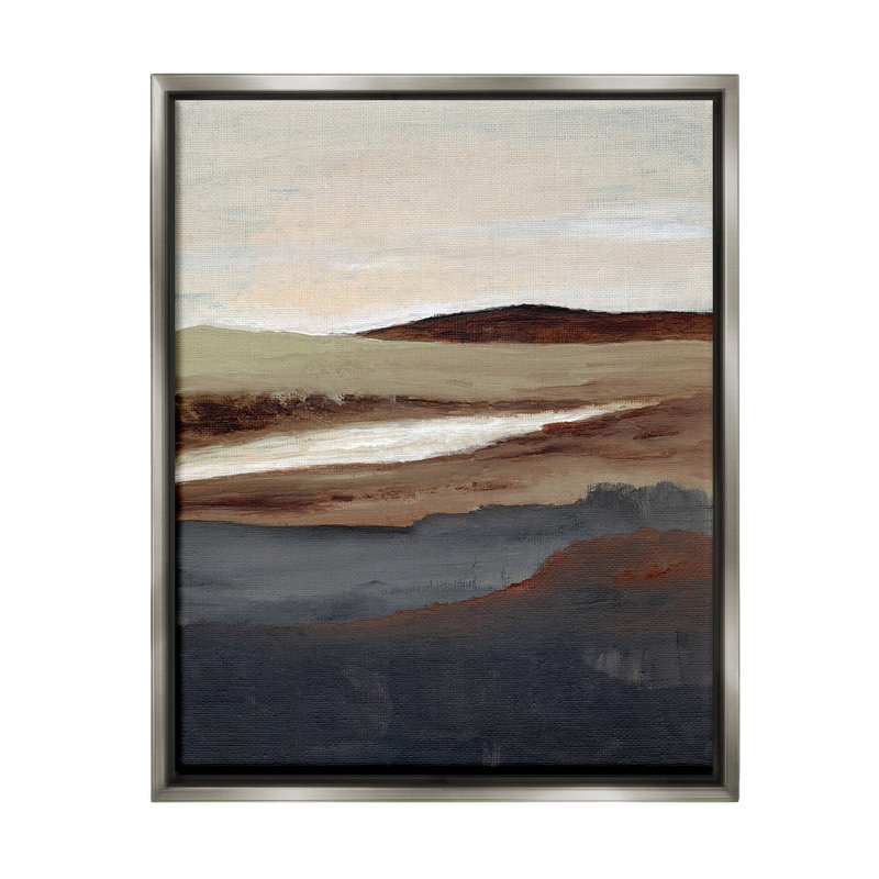 «Rustic Hills Abstraction Floater Frame» par Nikita Jariwala sur, Cadre flottant gris lustré, H 21 po x l 17 po