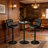 3 Piece Height-adjustable Pub Table And Leathered Pedestal Bar Stool Dining Set-1632274479