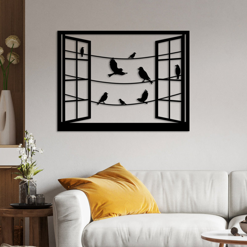 Elegant Black Decorative Metal Wall Accessory, 27.6 x 20.9 inches | 100% Metal, Thickness: 0.06 inches | Lightweight at 2.6 lbs | Easy Wall Mounting Design | Perfect for Modern Home Decor & Artistic Touch
