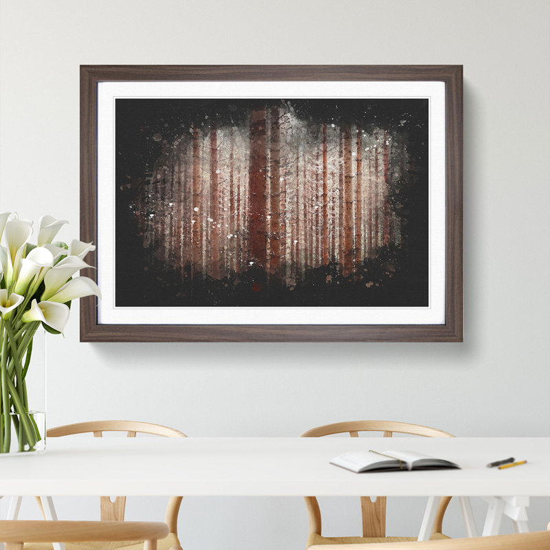 Autumn Forest Vol.7 Paint Splash - Picture Frame Graphic Art, 27cm H x 36cm W x 2cm D, Walnut