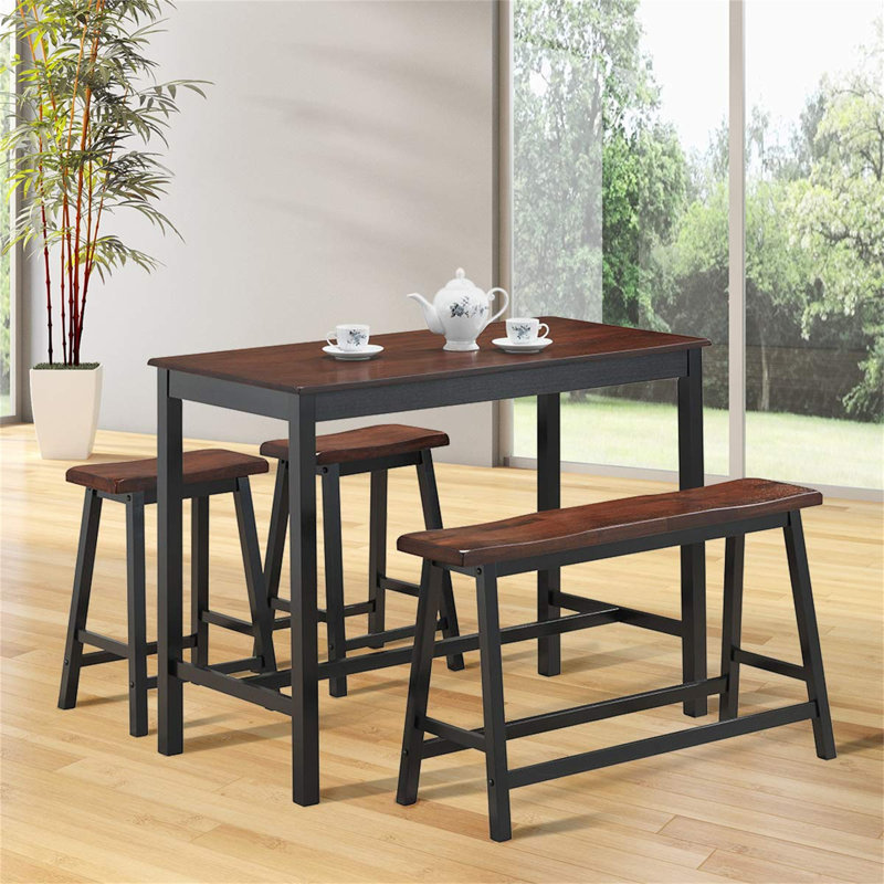 Damali 4 - Person Dining Set, Brown, Brown, Brown