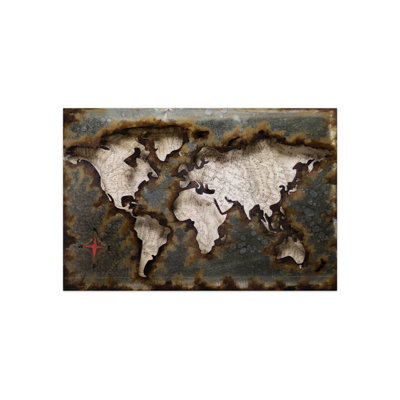 Handmade Industrial Cities & Countries Wall Decor on Metal