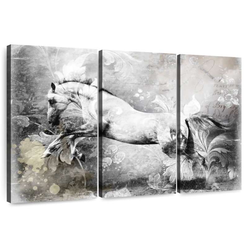 Brampt White Horse, 36" H x 57" W