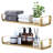 2-Piece Wall Metal Gold Floating Shelves