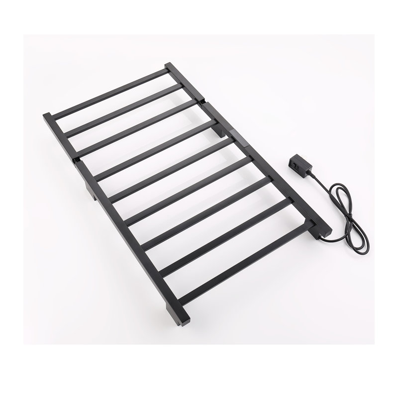 Porte-serviettes chauffant pour la salle de bain 9 plis, Noir mat