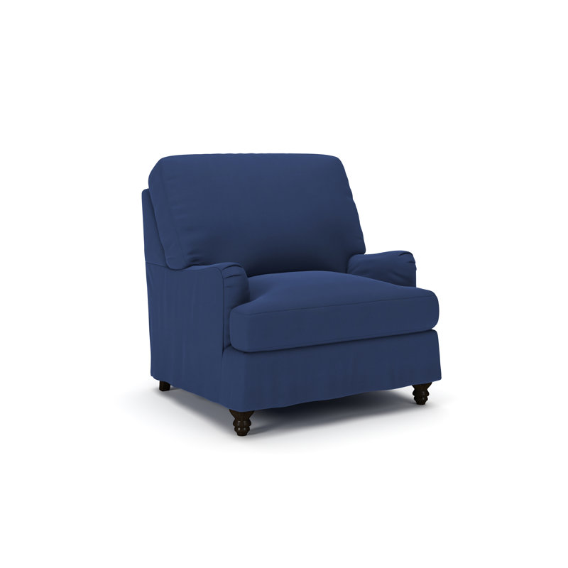 Walters Slipcovered Chair, Canvas Navy Sunbrella® Canvas