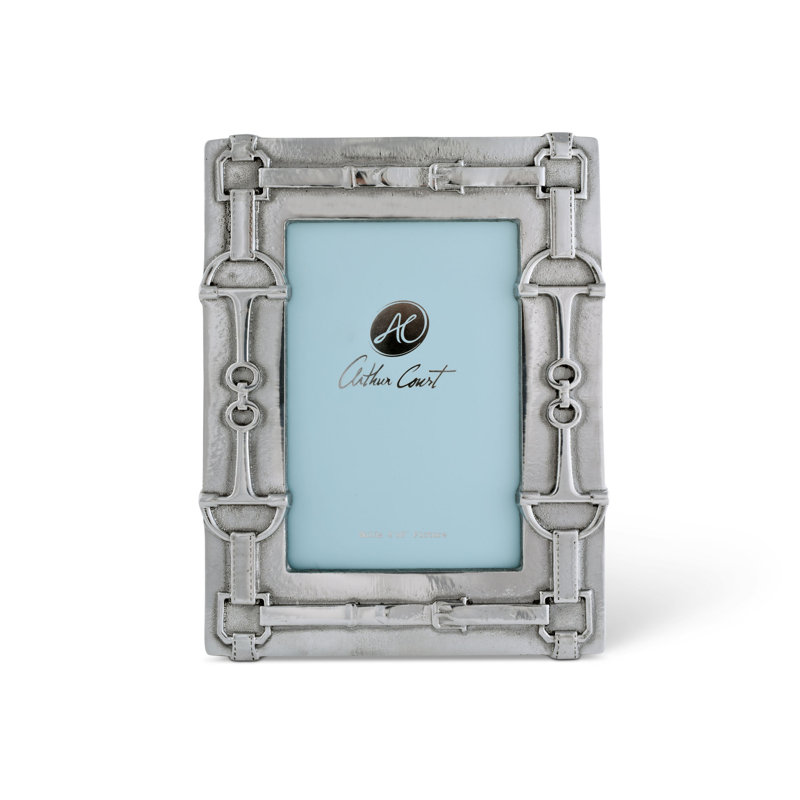 Equestrian Silver Metal Embossed Picture Frame