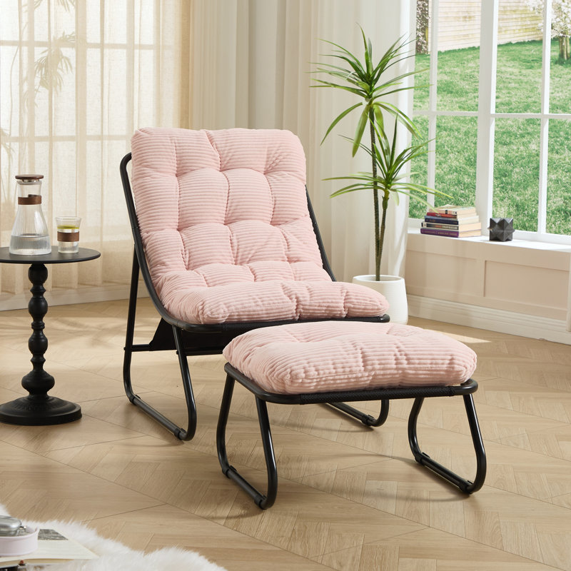 Méridienne avec repose-pieds, Rose