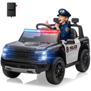 Voiture de police Ford Ride On de DEARAUTO sous licence 12v, voiture électrique pour les enfants, jouets électriques de 200 W, 4 roues pour les enfants de 1 à 3 ans, télécommande, 3 à 5 mph, musique
