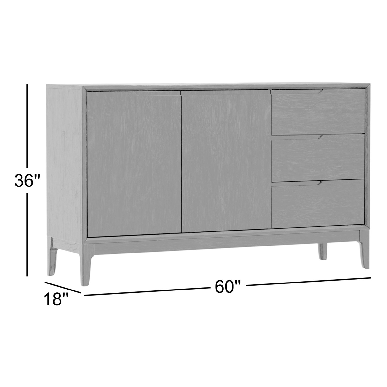 Rise 60'' Sideboard, Black