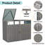 Metal Outdoor Garbage Shed for 2 Trash Cans, Galvanized Steel Storage Cabinet-128932716