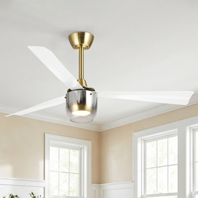 52" Propeller Dimmable LED Ceiling Fan with 3CCT LED Lights and Remote Control