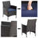 Alyah Dining Table With 4 PE Rattan Chairs For 4-person Dining Set