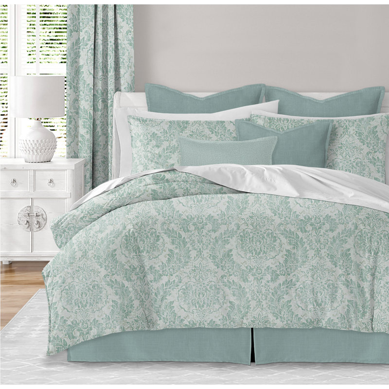 Bella Coverlet Set, Aqua, Super Queen Coverlet + 2 Shams