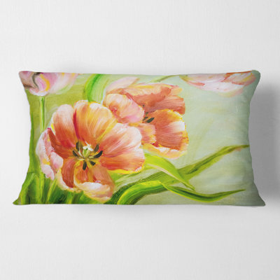 Housse et insert de coussin rectangulaire Tulipes Flowers II
