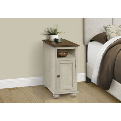 Table de bout étroite avec rangement spacieux