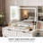 Dressing table, large glass countertop dressing table with LED mirror and built-in power supply-139023218