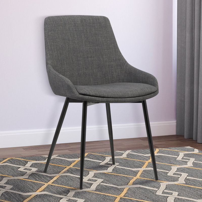 Kierra 48.26cm H Upholstered Side Chair in Charcoal
