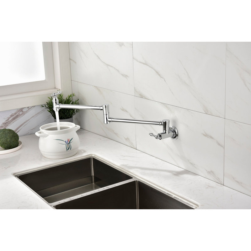 Robinet remplisseur de pot mural, Chrome chrome