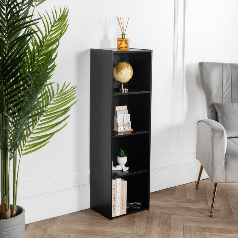 Eloah 32 cm W Standard Bookcase, 32cm x 106cm x 24cm, Black