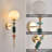 Multicolor Ceramic Wall Sconce with White Glass Shade