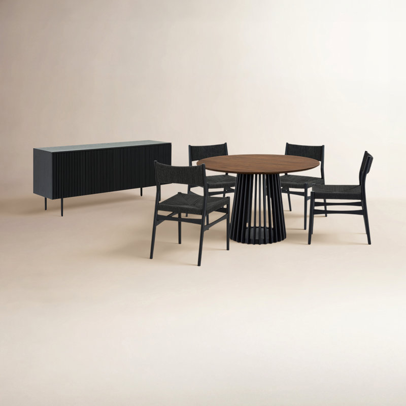 Ensemble repas rond 47 po Buffolino, Noyer