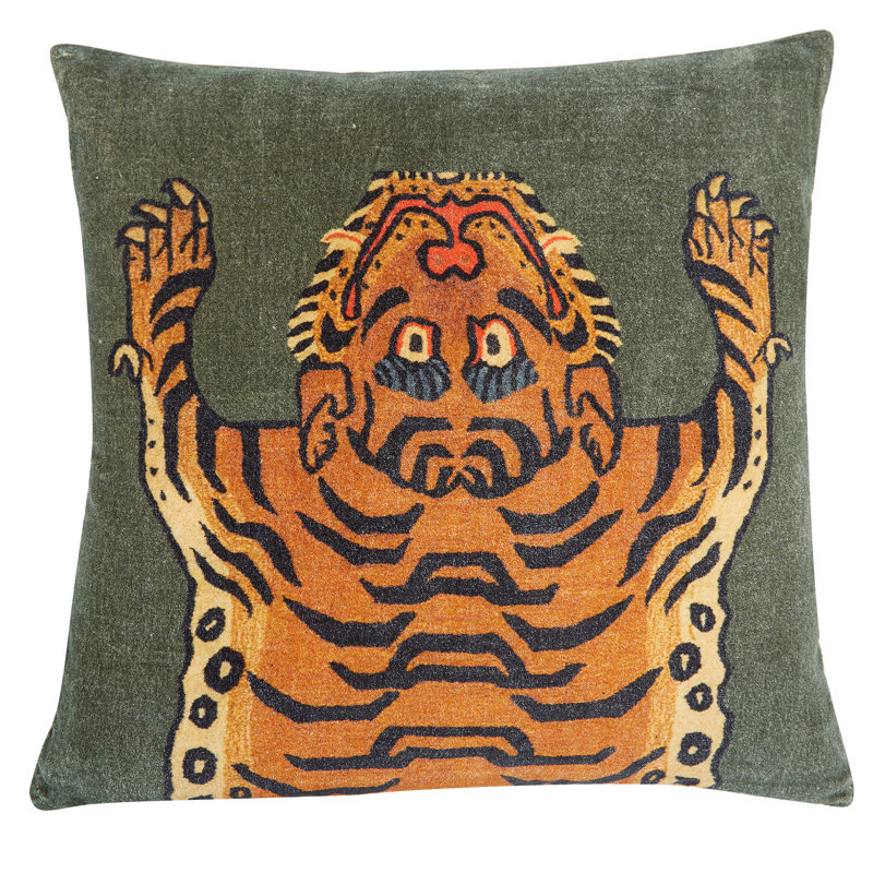 No Reversible Throw Pillow, Green, 22" x 22"