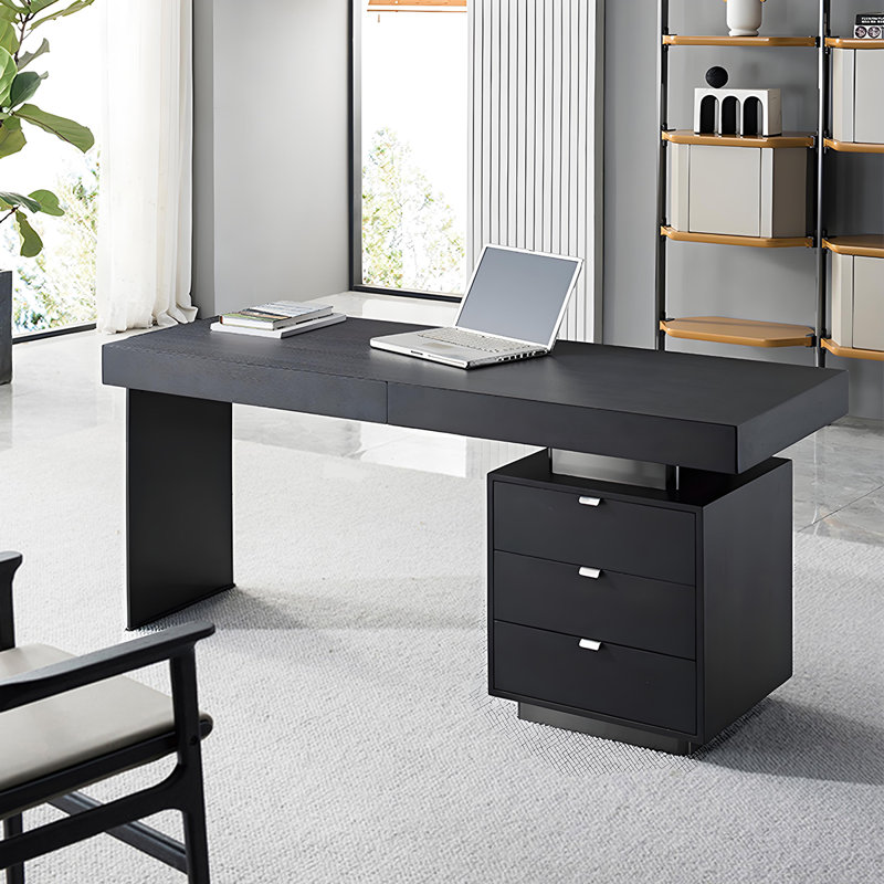 Table de bureau moderne en bois massif de 62,99 po, H 29,53 po x l 62,99 po x P 27,56 po