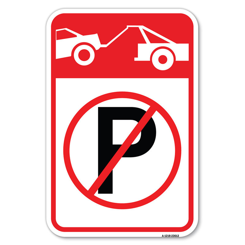 Symbole de zone de remorquage interdite au stationnement / 23612, H 18 po x l 12 po x P 1 po