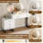 Modern Makeup Vanity Desk with Mirror & LED Lights, 5 Drawers, Adjustable Brightness, Bedroom Vanity Organizer-116662701