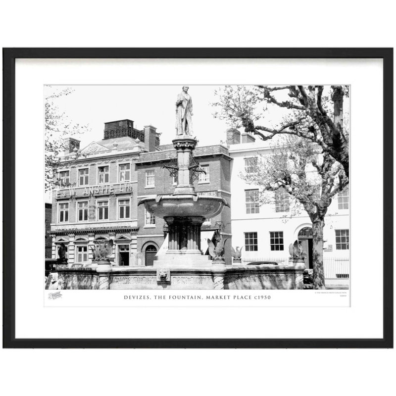 Devizes, The Fountain, Market Place C1950 - Single Picture Frame Print, 28cm H x 36cm W x 2.3cm D
