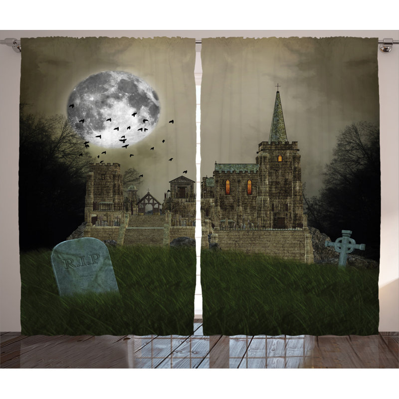 Gothic Semi-Sheer Rod Pocket Curtain Panels, 54" x 108"