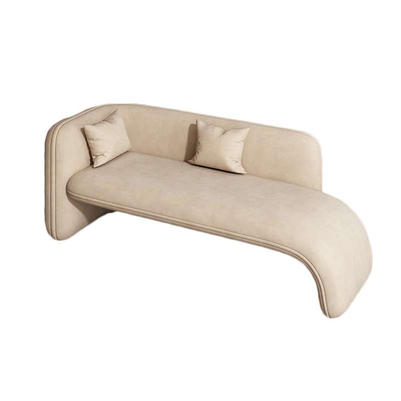 Chaise longue rembourrée Svetlin, Jaune crème, Accoudoir à gauche (vu de face)