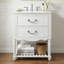 Meuble-lavabo 24 po avec lavabo en céramique, deux tiroirs à fermeture douce, tablette ouverte et pieds tournés French Country-1746480695