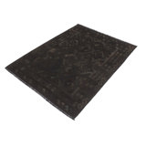 Tapis oriental en laine tissé à la main rectangulaire noir / bleu 5 pi 10 po x 7 pi 10 po Cedorah