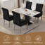Fauteuil de salle à manger capitonné avec pieds chromés-2145836868