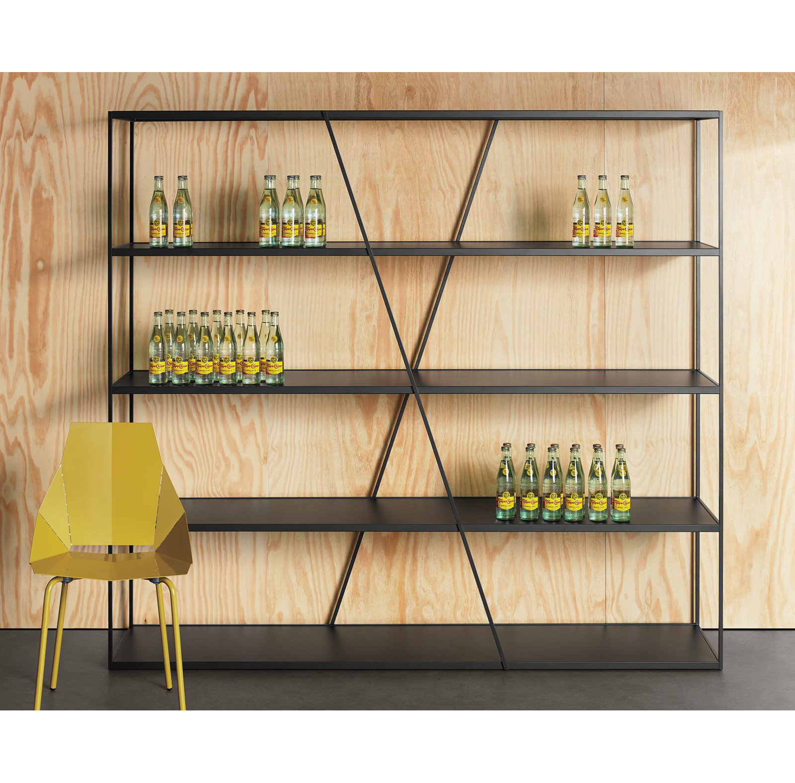 NeedWant Bookcase, (4 Shelves) 73" H x 42" W x 19" D, Oblivion