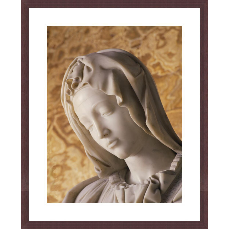 Pieta (marble) (detail) by Michelangelo Buonarroti -Framed Giclee Print, H 28,76 po x l 23,5 po
