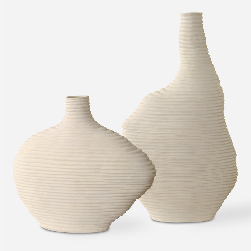 Brantham Matte White Vases, Set Of 2