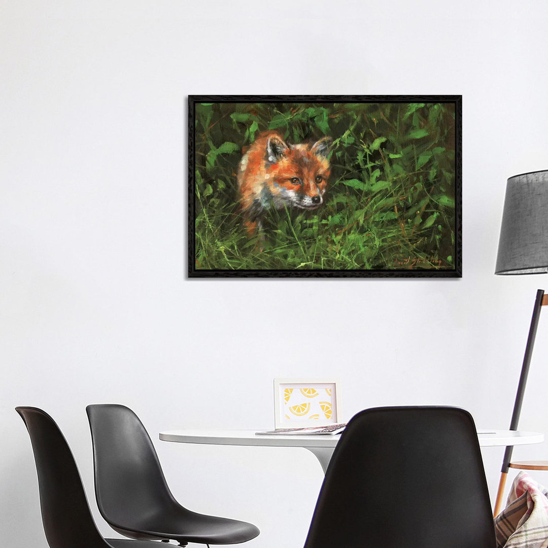 Rotfuchsstudie in Öl von David Stribbling - Galerie-umwickelte Leinwand Giclée auf Leinwand