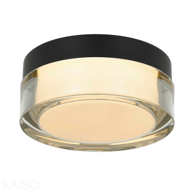 Plafonnier encastré à DEL noir 6 pouces, Noir, H 2,5 po x l 6 po x P 6 po