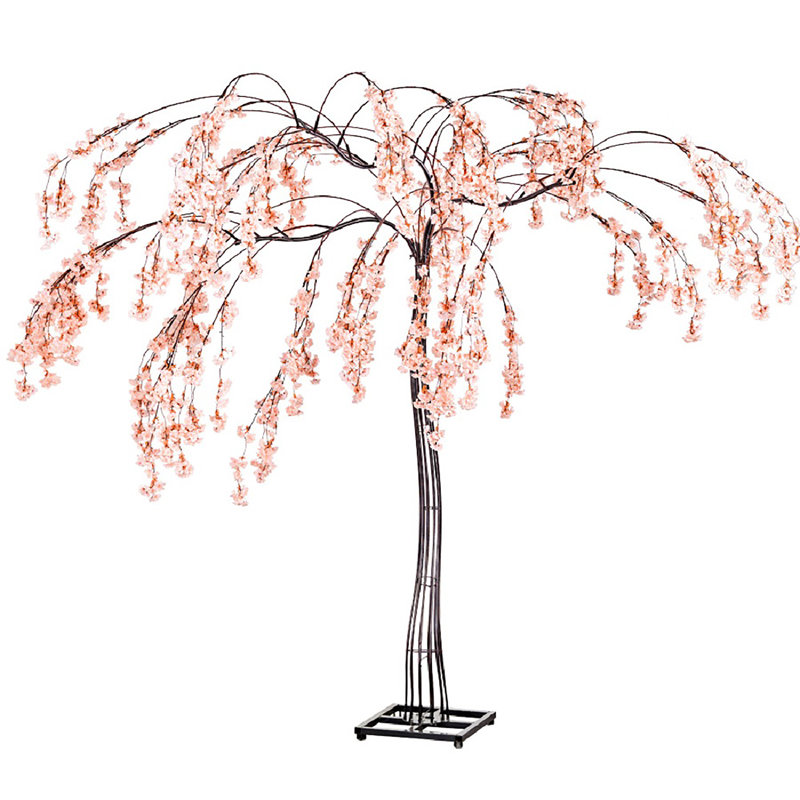 156'' Faux Tree in Metal Freestanding, Pink
