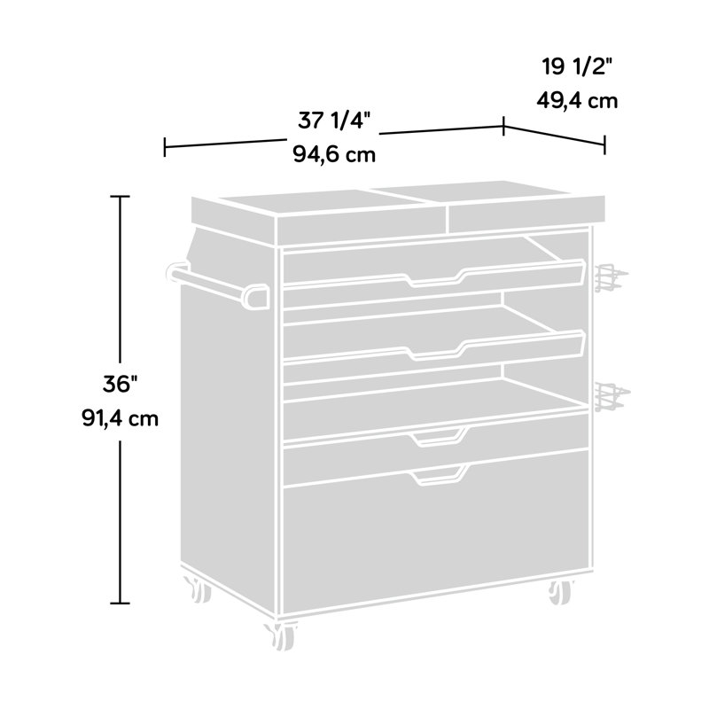 Chariot artisanal traditionnel, finition blanche