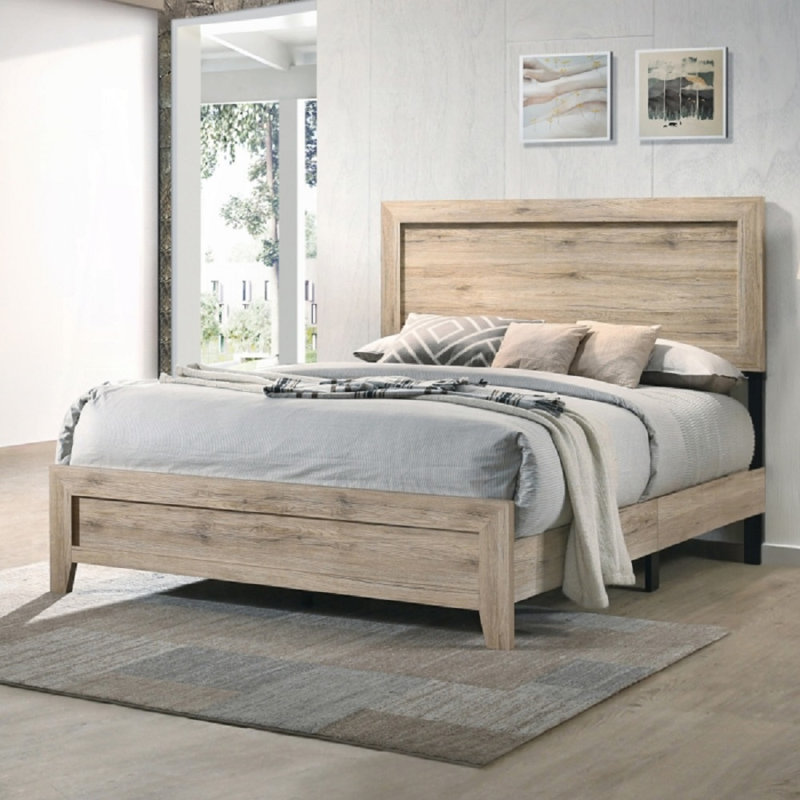 Grand lit Miquell, Beige, Grand