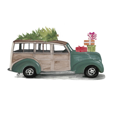 Christmas Cars IV 1 Piece Wrapped Canvas Wall Art