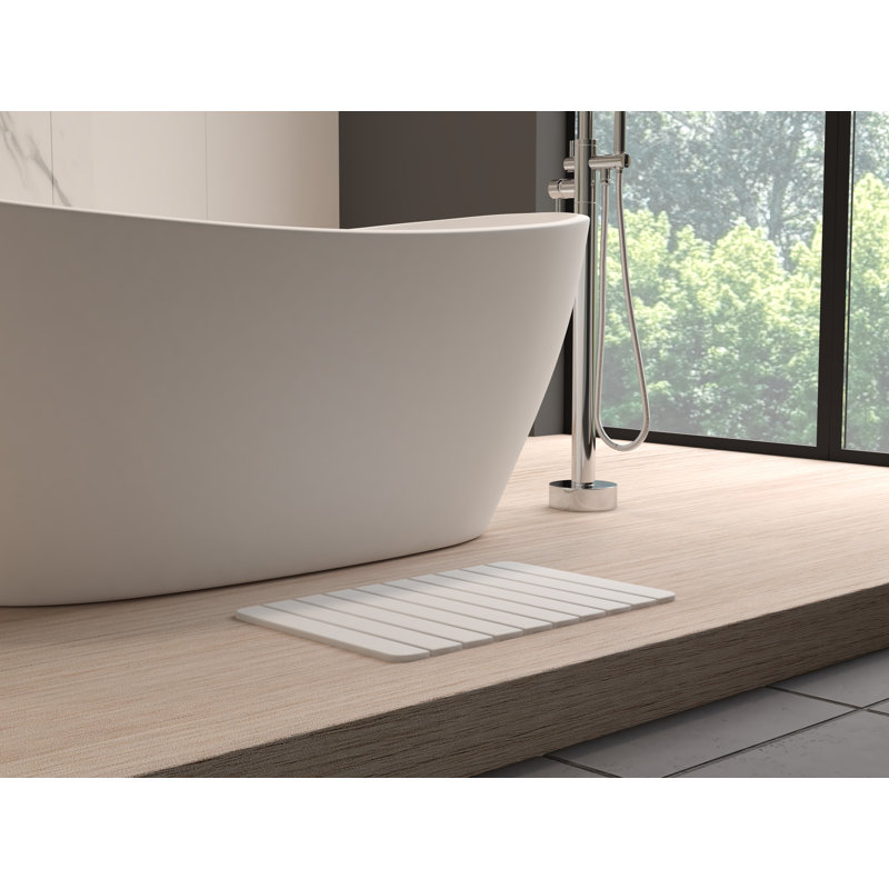Tapis de bain Diatomite Stone, terre à diatomées à séchage rapide - blanc naturel, moyen, Blanc naturel