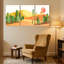 Cactus, paysage désertique avec cactus et coucher de soleil, ensemble de 3 impressions sur toile-801828111