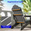 Ensemble de 4 chaises Adirondack pliantes avec porte-gobelet et repose-pieds rétractable HiPS pour patio-29298229
