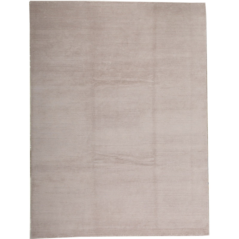 Tapis décoratif de l’Himalaya noué à la main gris, Rectangle 8 pi 11 po x 11 pi 11 po