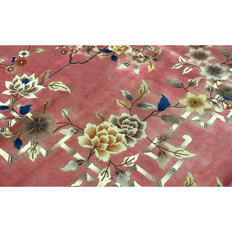 Hand-Knotted High-Quality Pink Area Rug